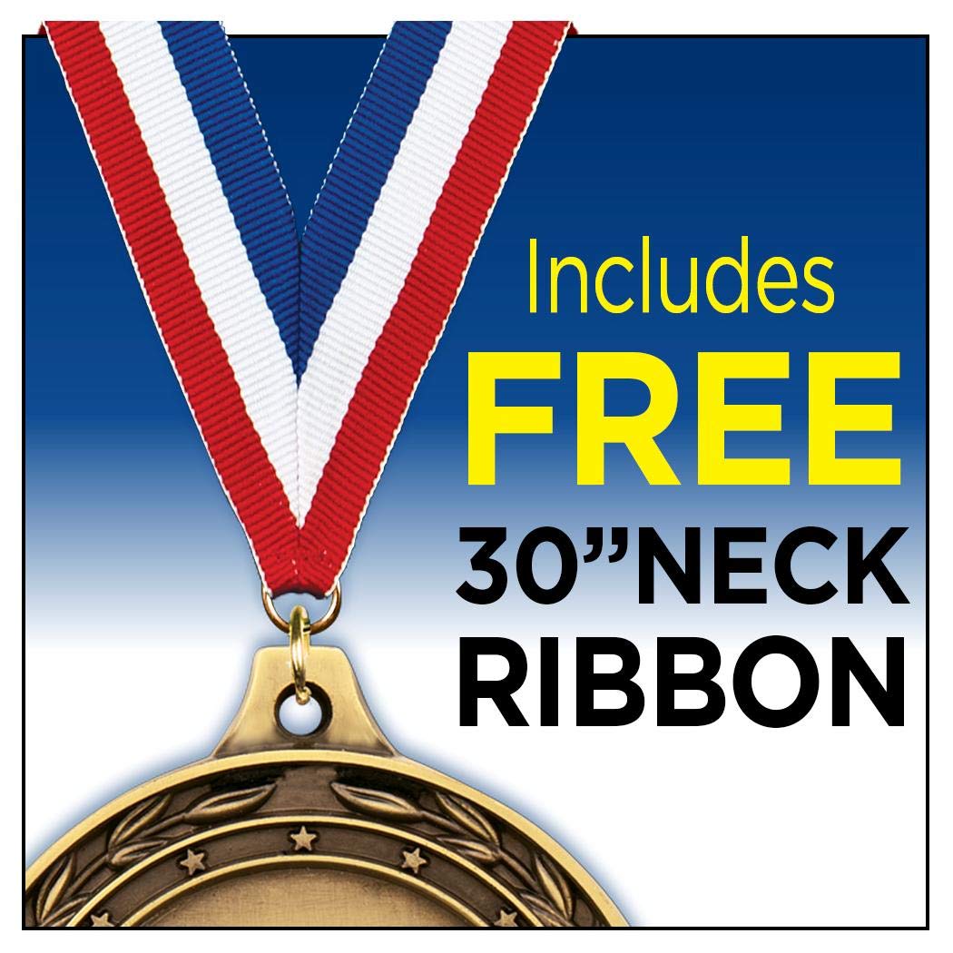 10K Medals, 2" Gold 10K Race Medal Award with Free Custom Engraving 10 Pack