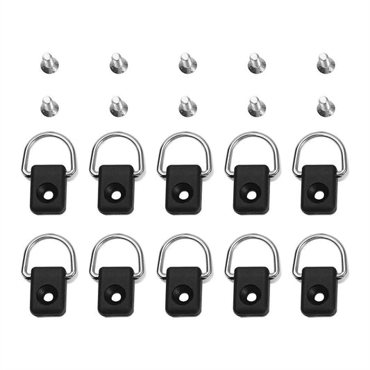 Ejoyous Kayak D Ring with Screw Kit, 6pcs Canoe D Buckle Hook Tie Down Loop Safety Deck Fitting Accessory Parts for Boat Canoe Kayak Fishing Rigging Accessories