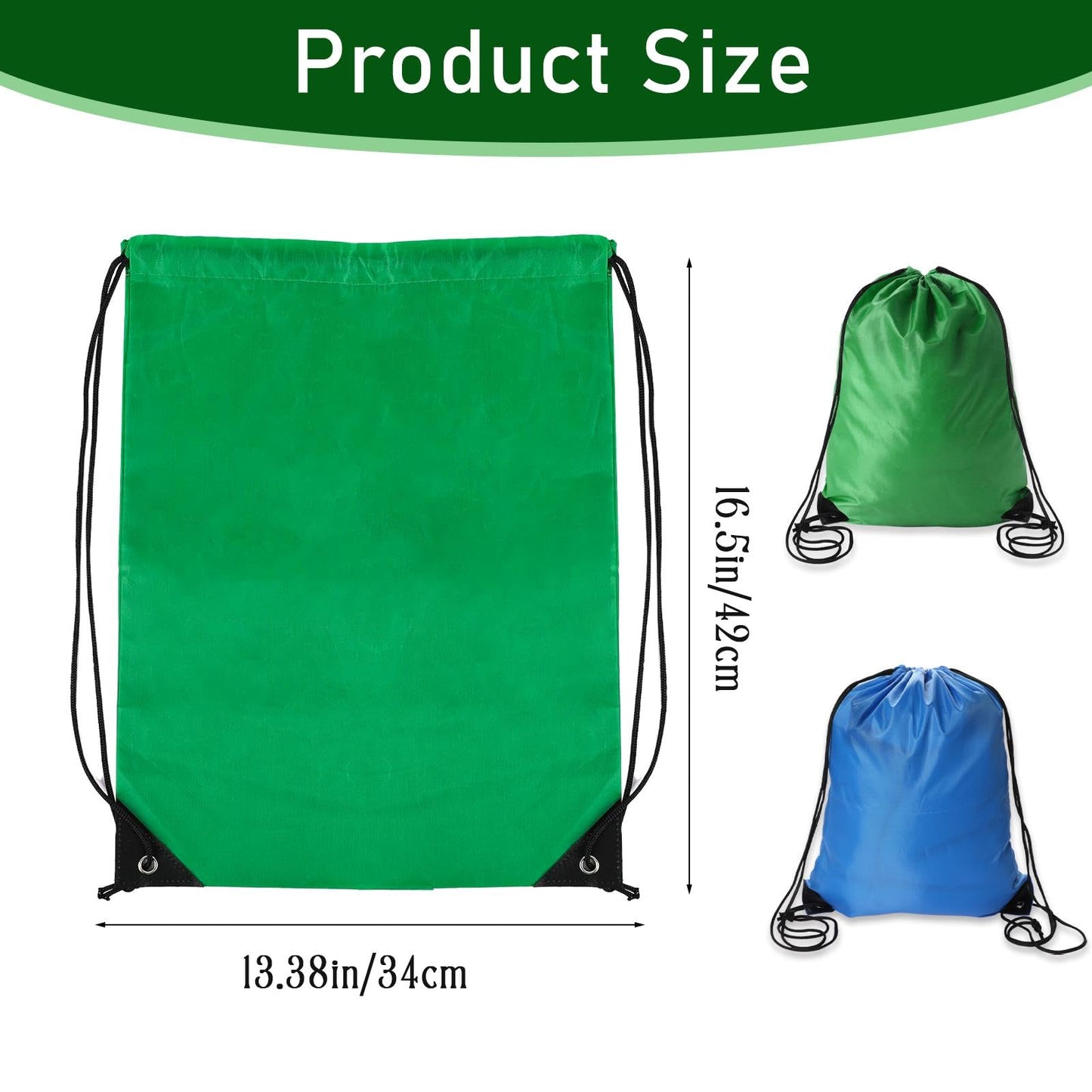 2 Pcs Drawstring Backpack Bags Sports Cinch Sack String Bags Blue Green Drawstring Gym Bag Draw String Backpack Bulk Swimming String Bags