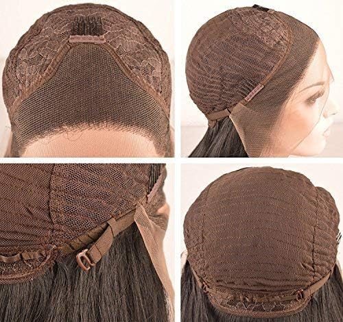 ELESTY Long Wavy Grey Hair Synthetic Lace Front Wig for Women Pree Part Loose Curly Glueless Lace Wig Natural Looking Heat Resistant Fiber Synthetic Lace Wig for Daily Cosplay Use
