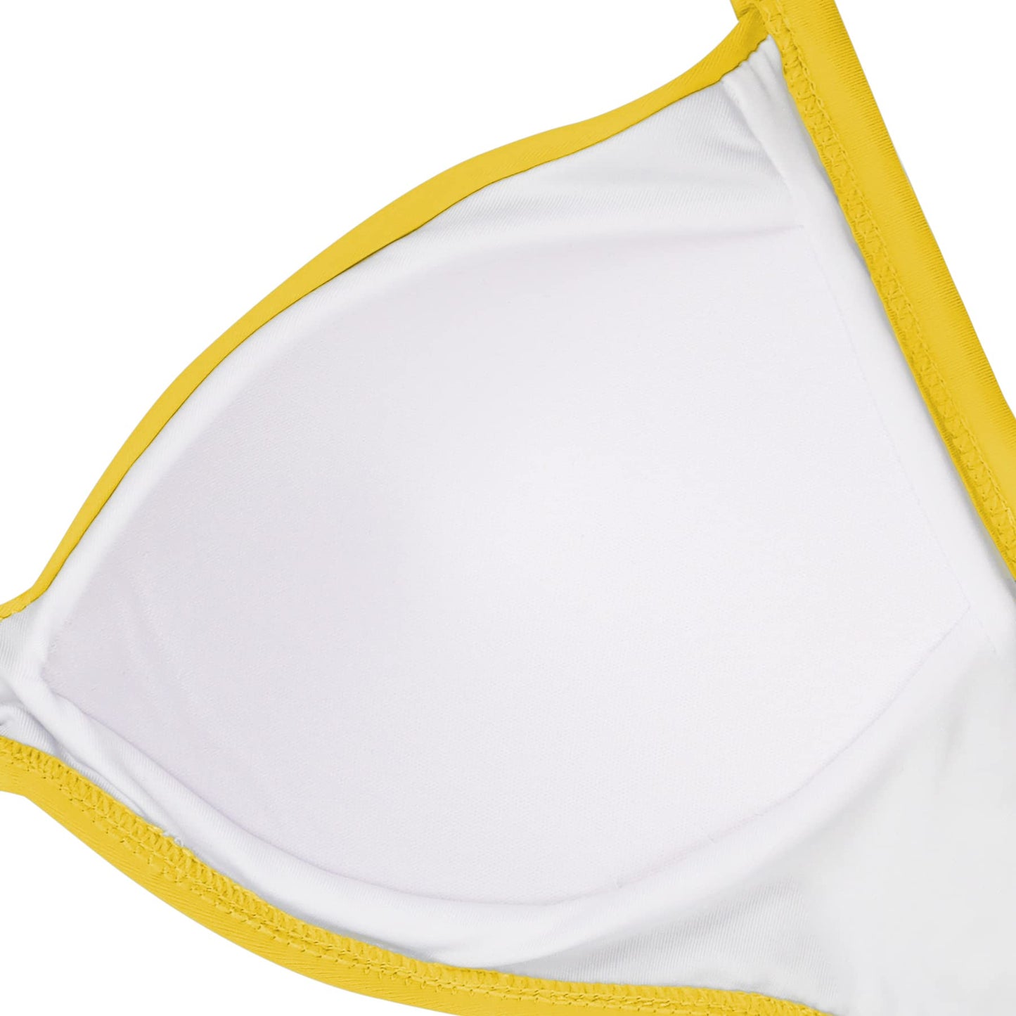 Eomenie Women's One Piece Swimsuits Tummy Control Cutout High Waisted Bathing Suit Wrap Tie Back 1 Piece Swimsuit Yellow Color Block