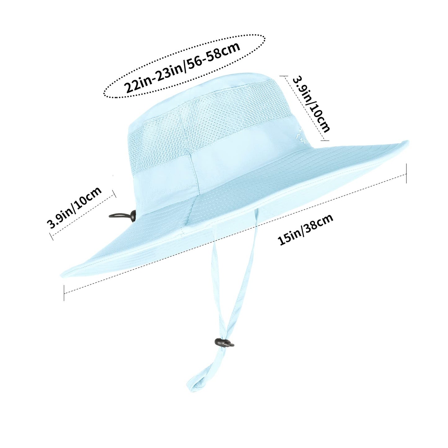 2 Pack Sun Hats for Men Women Fishing Hat UPF 50+ Breathable Wide Brim Summer UV Protection Hat Black/Blue