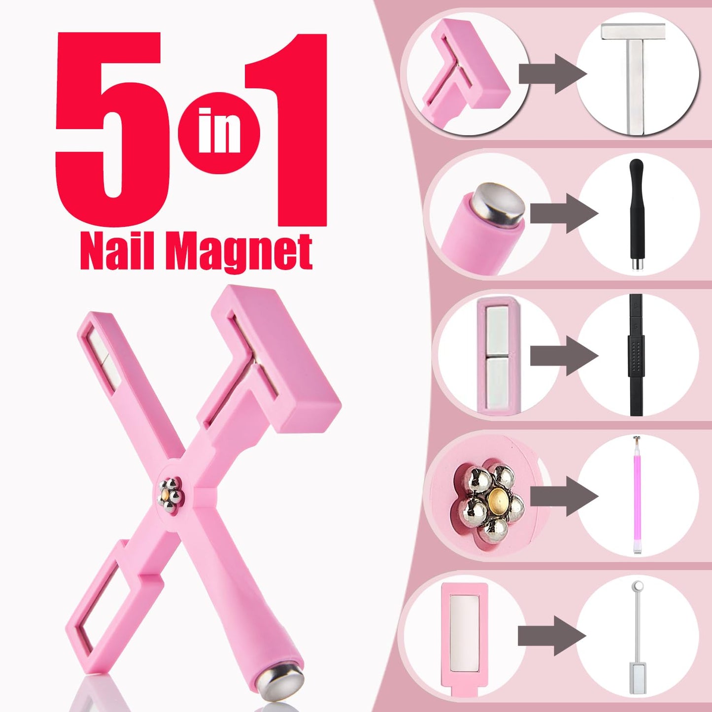 Dr.nail 11Pcs Nail Magnet Set - Cat Eye Gel Nail Polish Magnet for Nails, Magnet Tools for DIY Nail Art