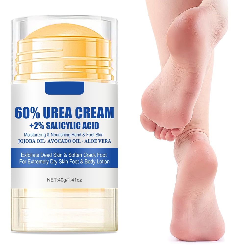 2 Pcs 60% Urea Cream plus 2% Salicylic Acid Foot Cream for Removing Calloused Skin, Cracked Hands Feet Moisturizes & Hydrates, Maximum Strength Skin Barrier Repair Hand Cream (White)