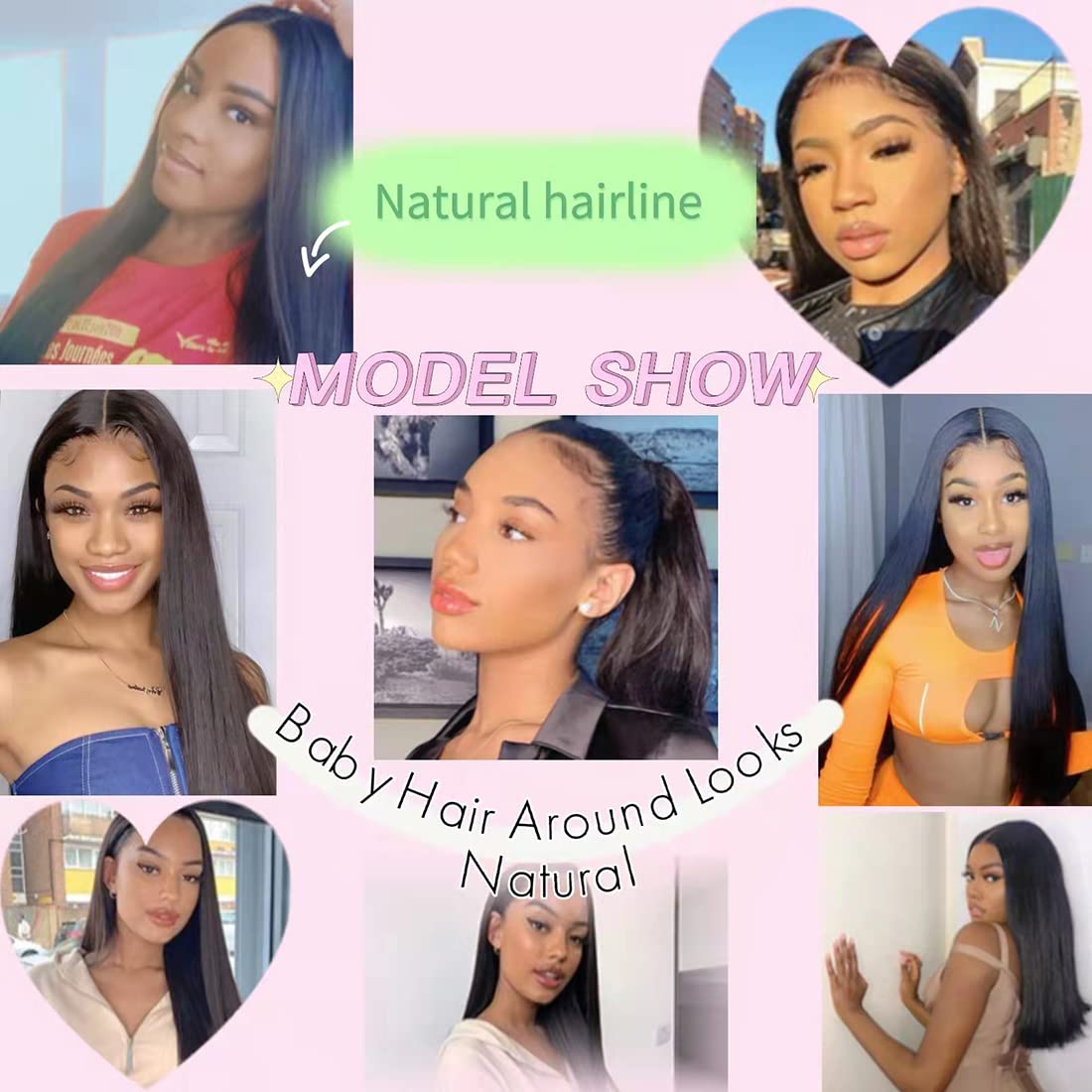 Eileen 13x4 HD Lace Front Wigs Human Hair Straight 28 Inch 180 Density Glueless Wigs Human Hair Straight Lace Frontal Wigs Human Hair Closure Wig Human Hair for Women Natural Black