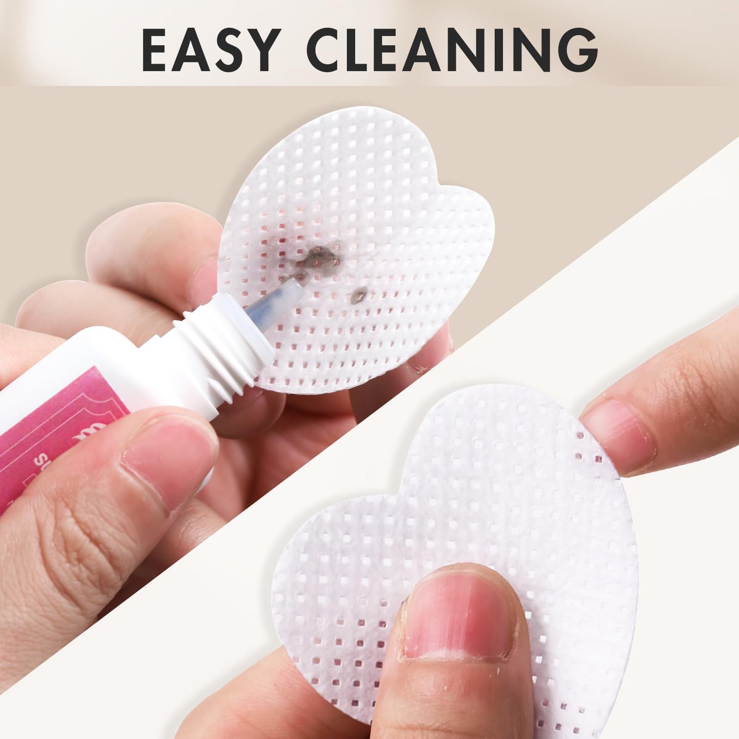 Embagol 1000 PCS Eyelash Extension Glue Wipes - Lint Free, Non-Woven Fabric for Lash Extension Supplies and Nail Polish Remover (White)