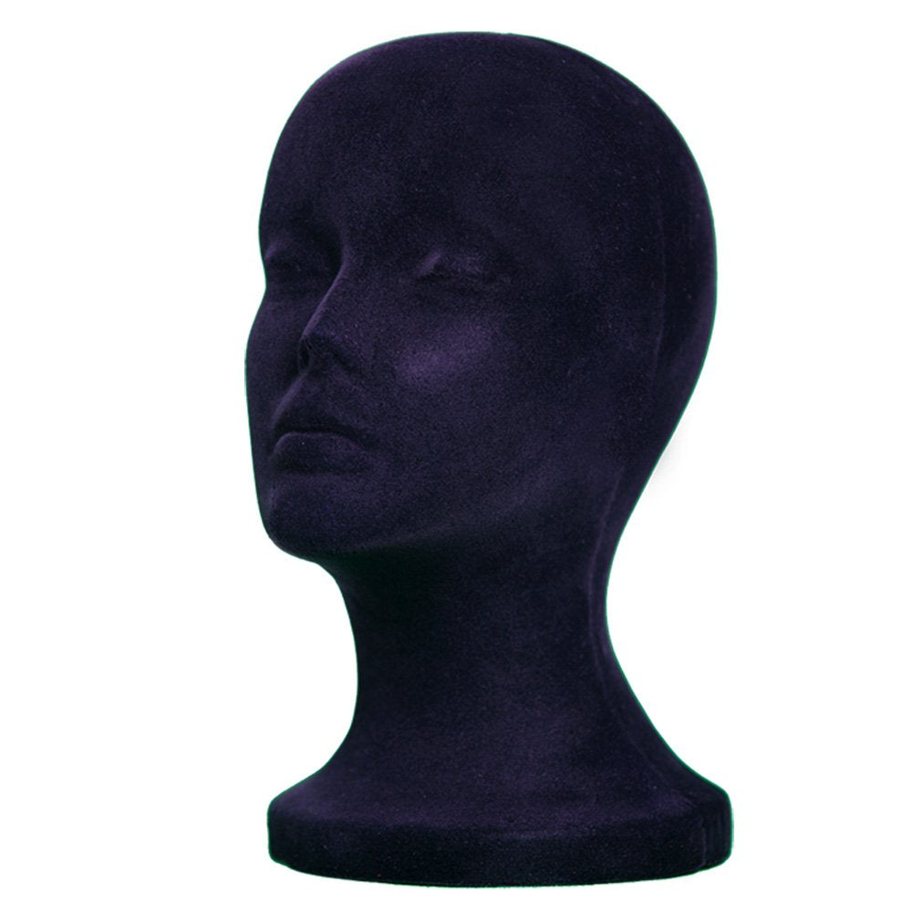 12PCs A1Pacific 11" BLACK Velvet like STYROFOAM FOAM MANNEQUIN MANIKIN head wig display hat glasses