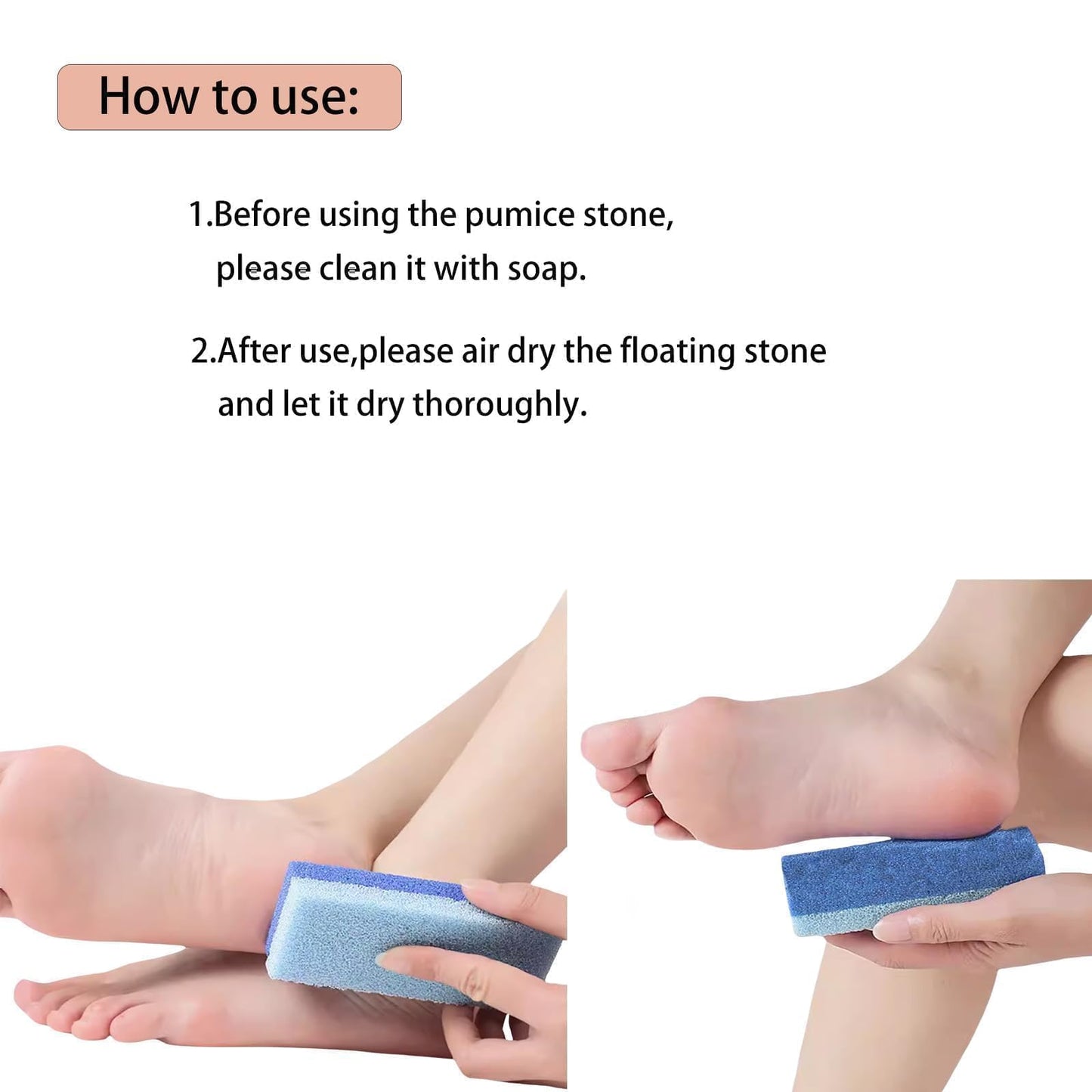 1 Pack Double-Sided Pumice Stone for Feet, Pumice Stone for Feet, Foot Scrubber，Effective Pedicure Tools (Purple)