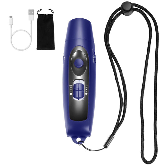 Electronic Whistle Rechargeable for Referees Coaches Teachers Electric Whistle Handheld Whistles with USB Charging for Outdoor Sports Games Emergency Whistle with Lanyard 4 Tones High Volume, Blue