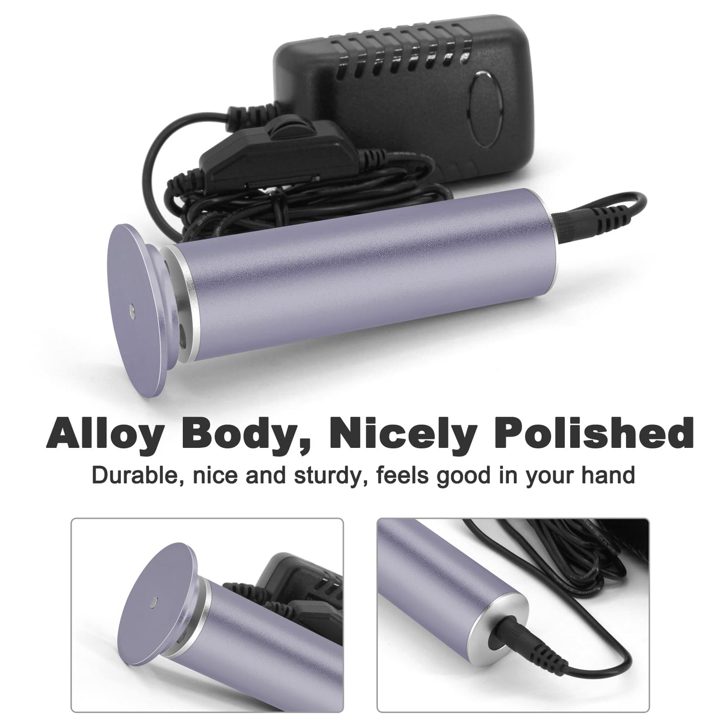 Electric Callus Remover for Feet, Powerful Electric Foot Callus Remover Adjustable Speed Electric Foot File with 60PCS Sanding Discs Pedicure Tools Feet Scrubber Dead Skin Foot Grinder, Gray