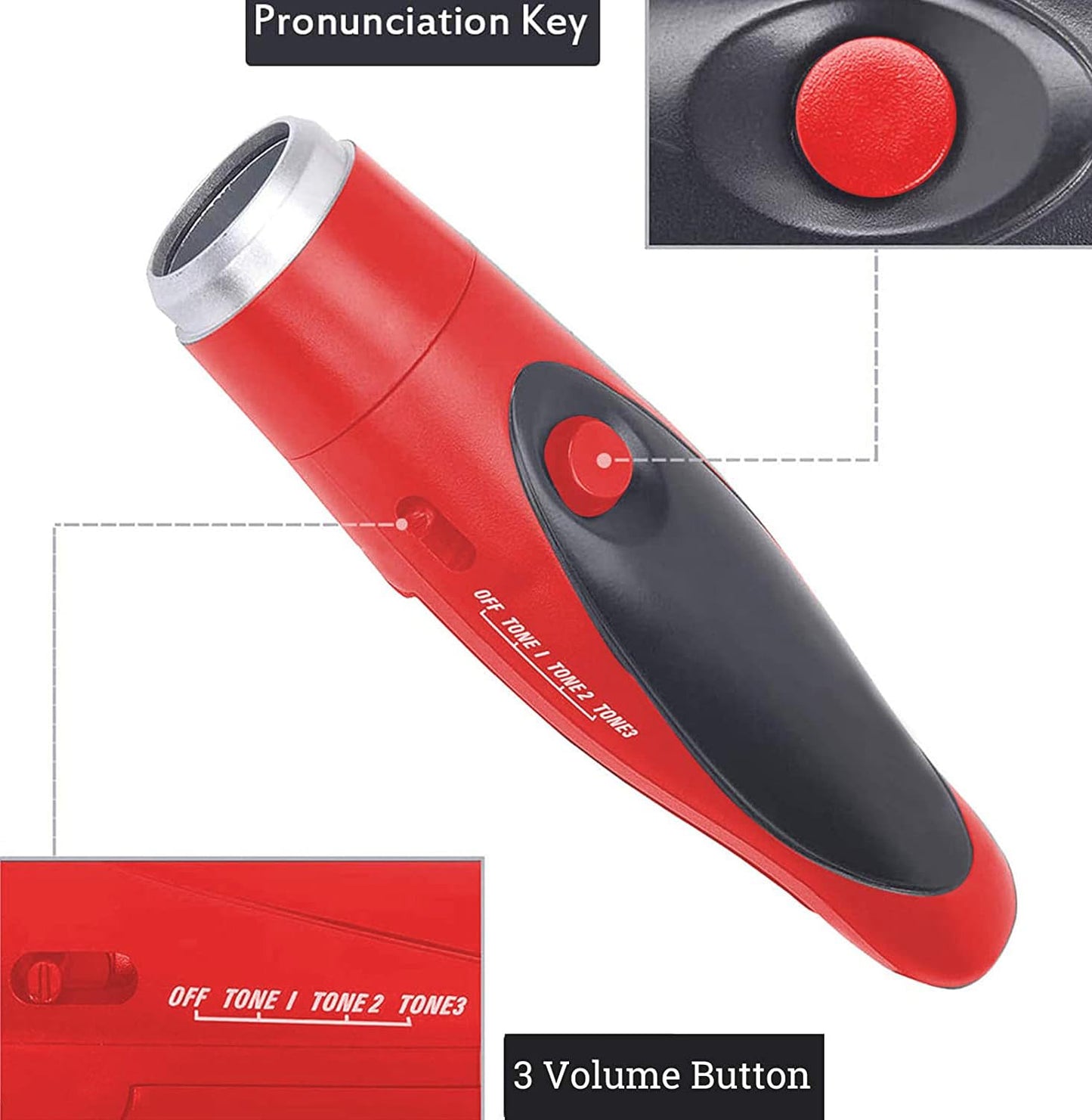 EFOBO Electronic Whistle for Coaches, Handheld Lound Electric Whistle with Lanyard and Three Tone for Volleyball, Soccer Referee, P.E. Teacher, Police,Outdoor Camping, Self Defense Emergency (Red)