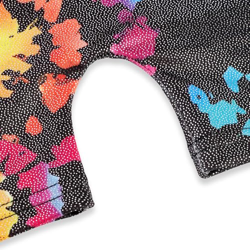 EQSJIU Dance Leotards For Toddler Girls Black Swirl Rainbow Girls Gymnastics Unitard 5-6 Years