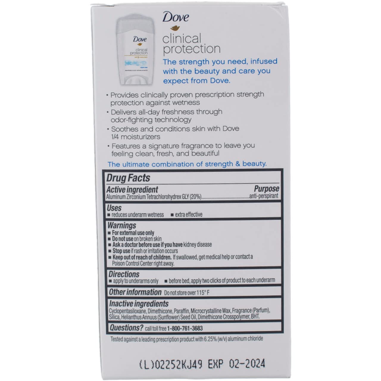 Dove Clinical Protection Antiperspirant Deodorant, Original Clean, 1.7 Ounce