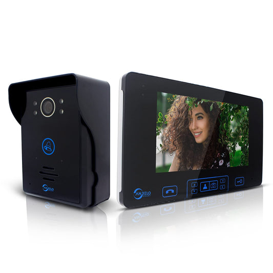 2.4 GHz Wireless Video Doorbell Intercom System,Video Door Phone with 7''Touch Key Monitor,HD Camera Video Doorbell Kit Unlock for Home Office Apartment,Wires Free
