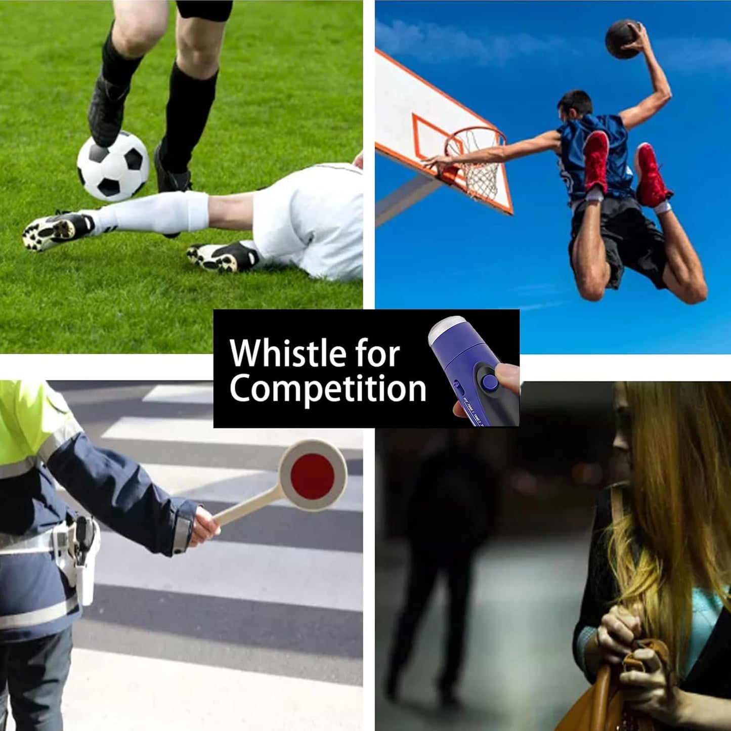 EFOBO Electronic Whistle for Coaches, Handheld Lound Electric Whistle with Lanyard and Three Tone for Volleyball, Soccer Referee, P.E. Teacher, Police,Outdoor Camping, Self Defense Emergency (Blue)