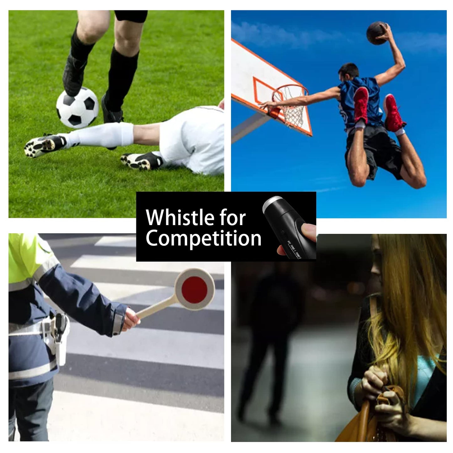 EFOBO Electronic Whistle for Coaches, Handheld Lound Electric Whistle with Lanyard and Three Tone for Volleyball, Soccer Referee, P.E. Teacher, Police,Outdoor Camping, Self Defense Emergency (Black)