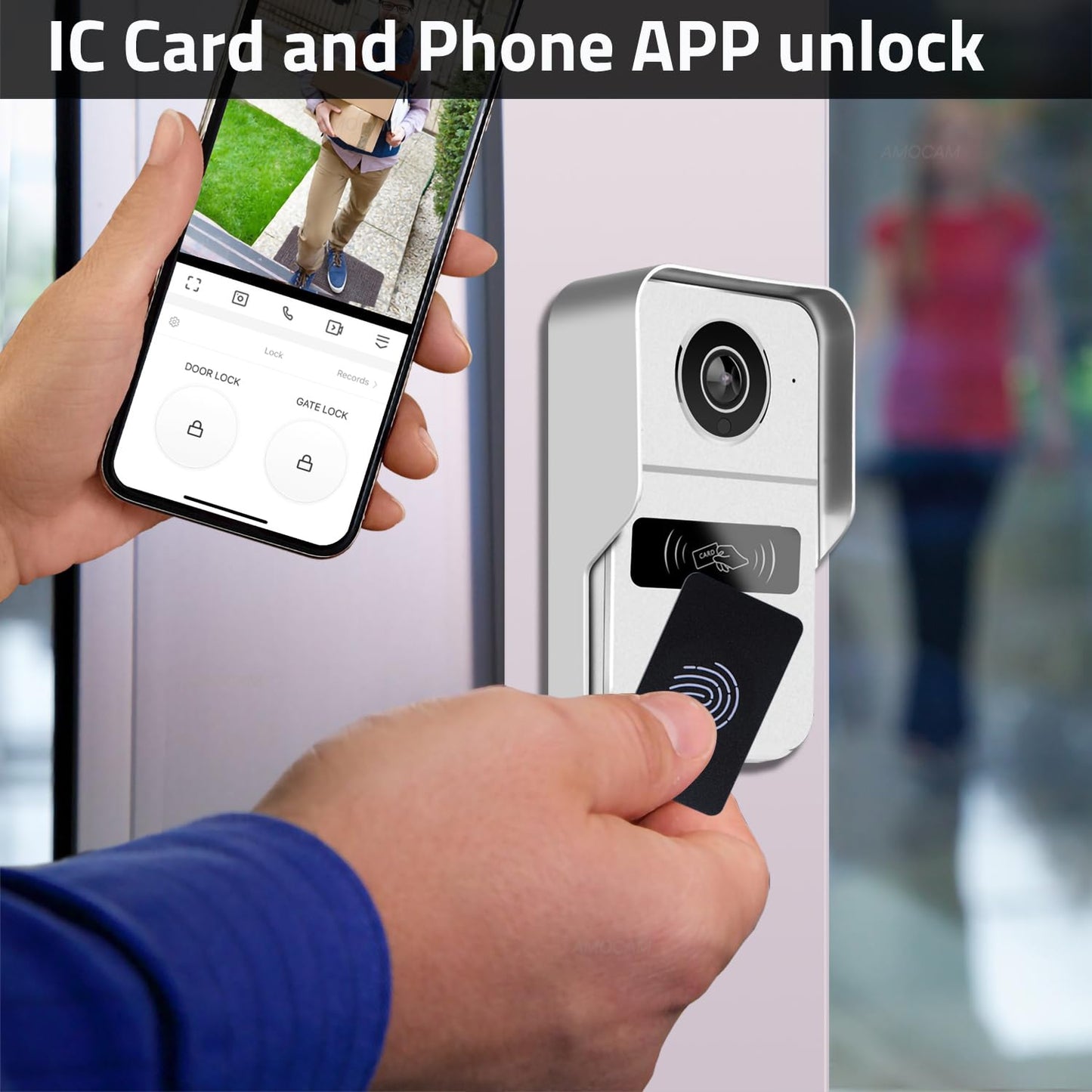 2-Wire Video Intercom System, 7 Inch 1080P Touchscreen WiFi Video Doorbell Door Phone System, No Monthly Fees, Snapshot, Monitoring Tuya App Card Unlock for Home Apartment (Monitor with WiFi)