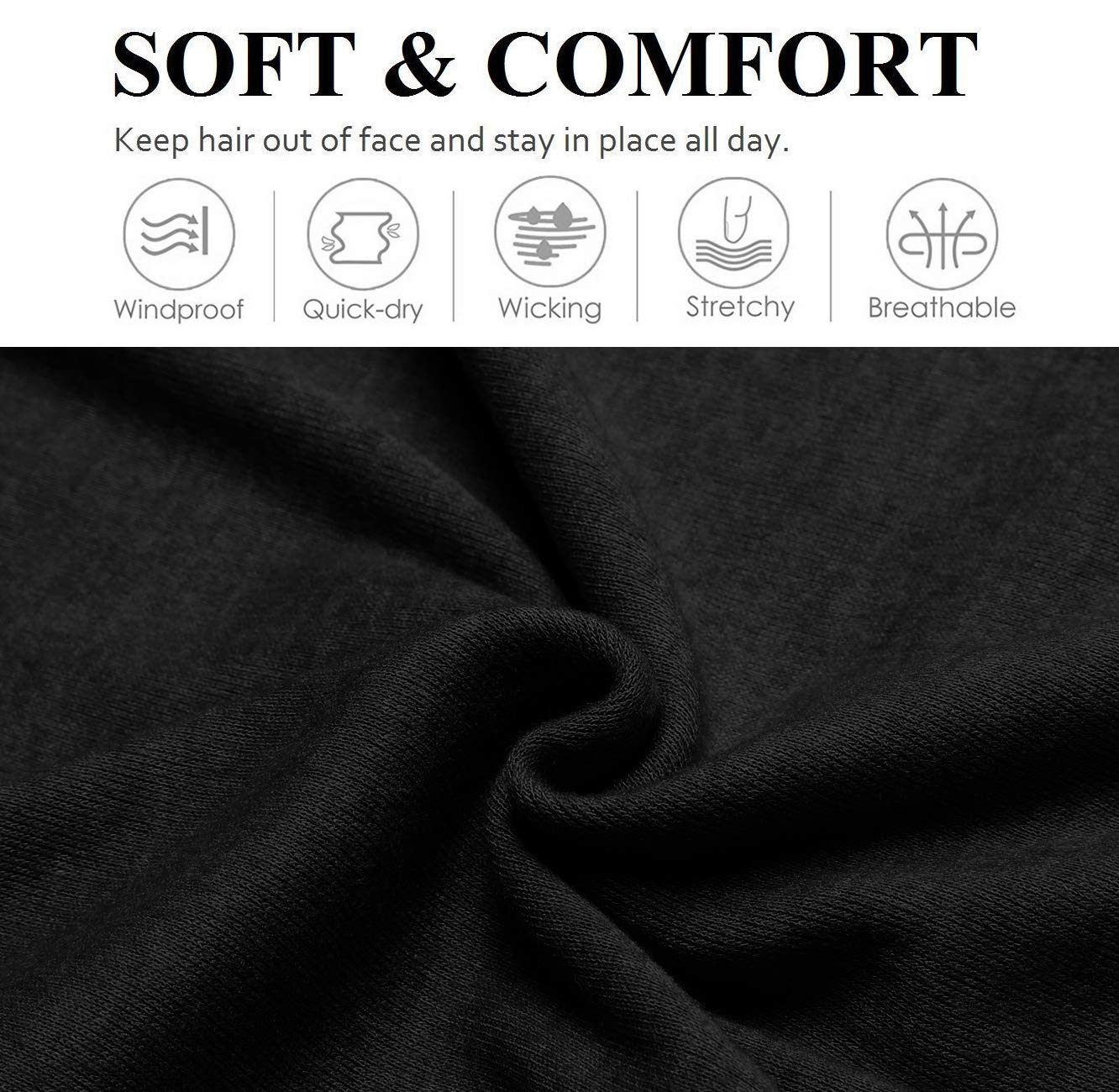 Elastic Non-Slip Soft Cloth Fabric Women's Headbands 16 Pack - Yoga, Running, Sports Hair Accessories in Black, Brown, Beige, Thick