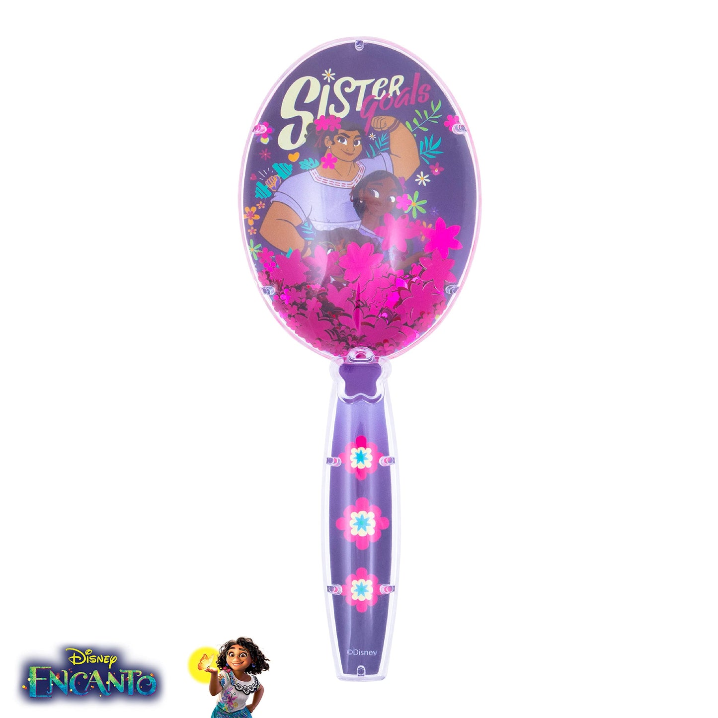 Encanto Hair Brush with Magical Sparkling Stars Confetti HairBrush, Purple - Kids Ages 3+