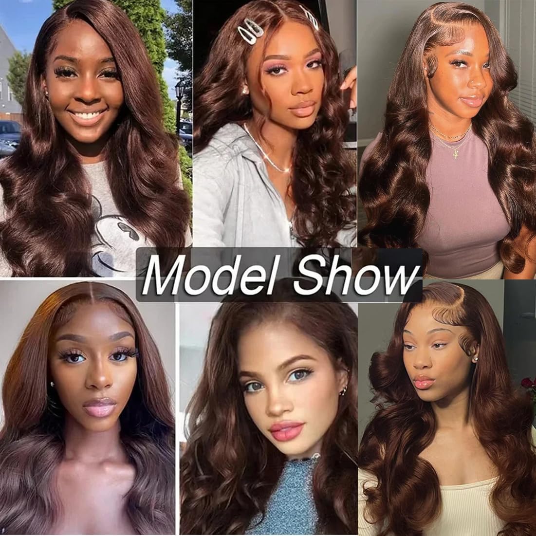 250% Density Chocolate Brown Lace Front Wig Human Hair 13x4 Body Wave Lace Front Wigs with Baby Hair Colored Human Hair Wigs For Women HD Transparent Lace Front Wig(18 Inch,Chocolate Brown Wig)