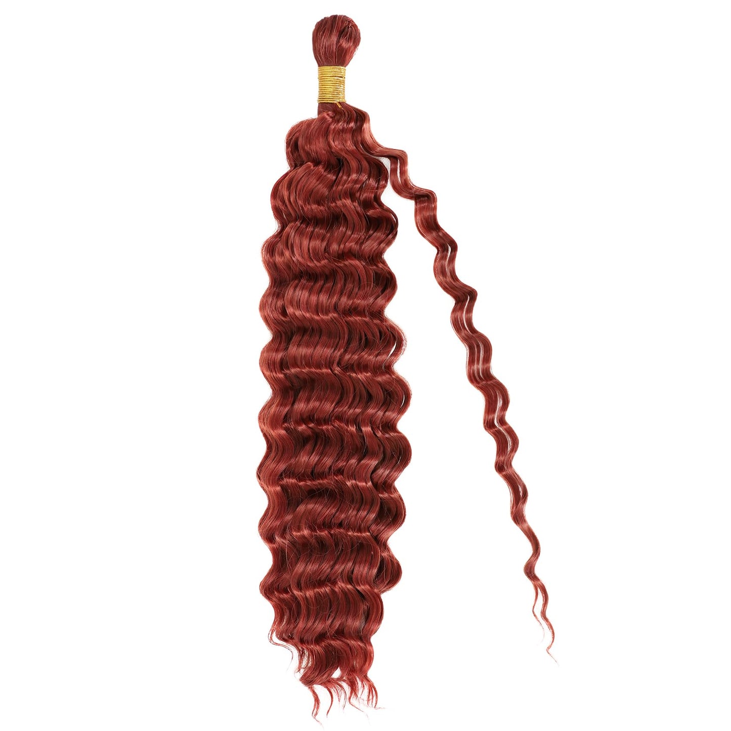 Eerya Long Curly Braiding Hair 18 Inch 2 Packs Reddish Brown Ocean Wave Crochet Hair for Black Women Deep Wave Braiding Hair for Boho Braids (18 inch, Reddish Brown)