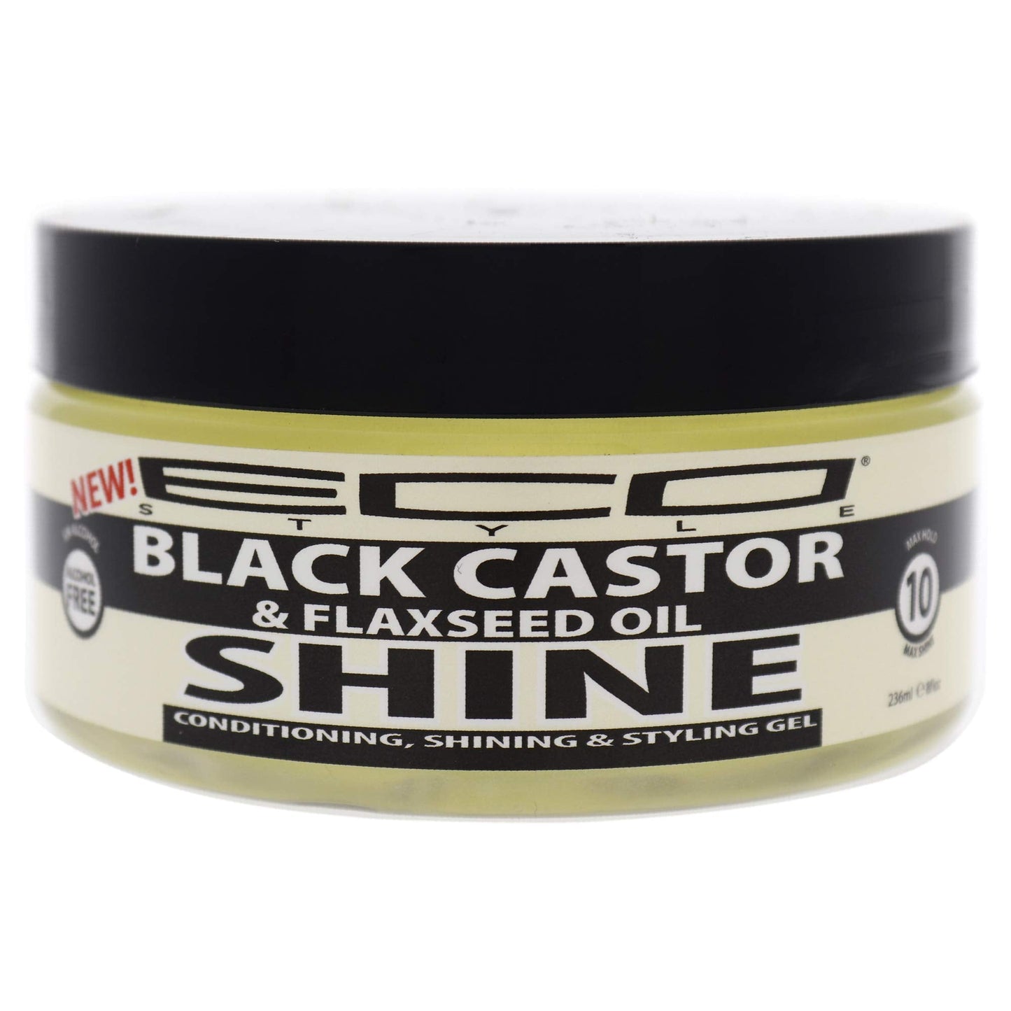 Eco Style Ecoco Gel - Black Castor Flaxseed Oil - Long Lasting Shine - Nourishes And Repairs Damaged Hair - Promotes Healthy Scalp - Provides Superior And Weightless Hold - Effortless Style - 8 Oz