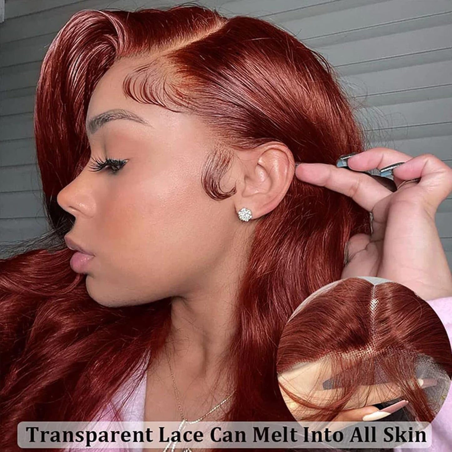 250 Density Straight Lace Front Wigs Human Hair Pre Plucked 13x4 HD Transparent Lace Front Wigs Human Hair for Women Reddish Brown Lace Front Wigs HumanHair 33# Colored Brazilian Human Hair Wig 32Inch