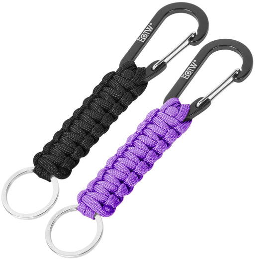 EOTW Carabiner Keychain, Small Carabiner Clip with Paracord Keychain Mini Aluminum D Ring Key Organizer