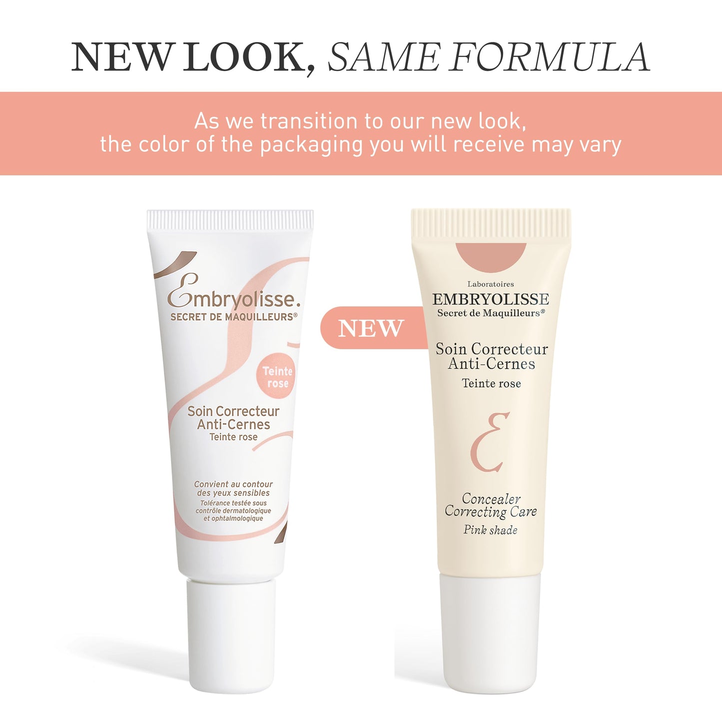 Embryolisse Concealer Correcting Skincare, Pink, Covers Dark Circles & Puffiness. Hydrating Under Eye Makeup with Age-Defying Vitamin B3 & E, 0.27 fl oz