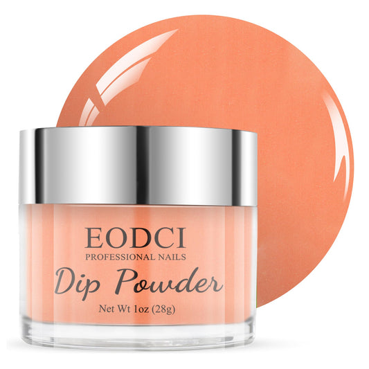 EODCI Dip Powder Nail, Shiny Orange Shimmer Dipping powder No Needed UV/LED Lamp Curing Long lasting Nail Art Manicure DIY Salon Kit Gifts for Mom