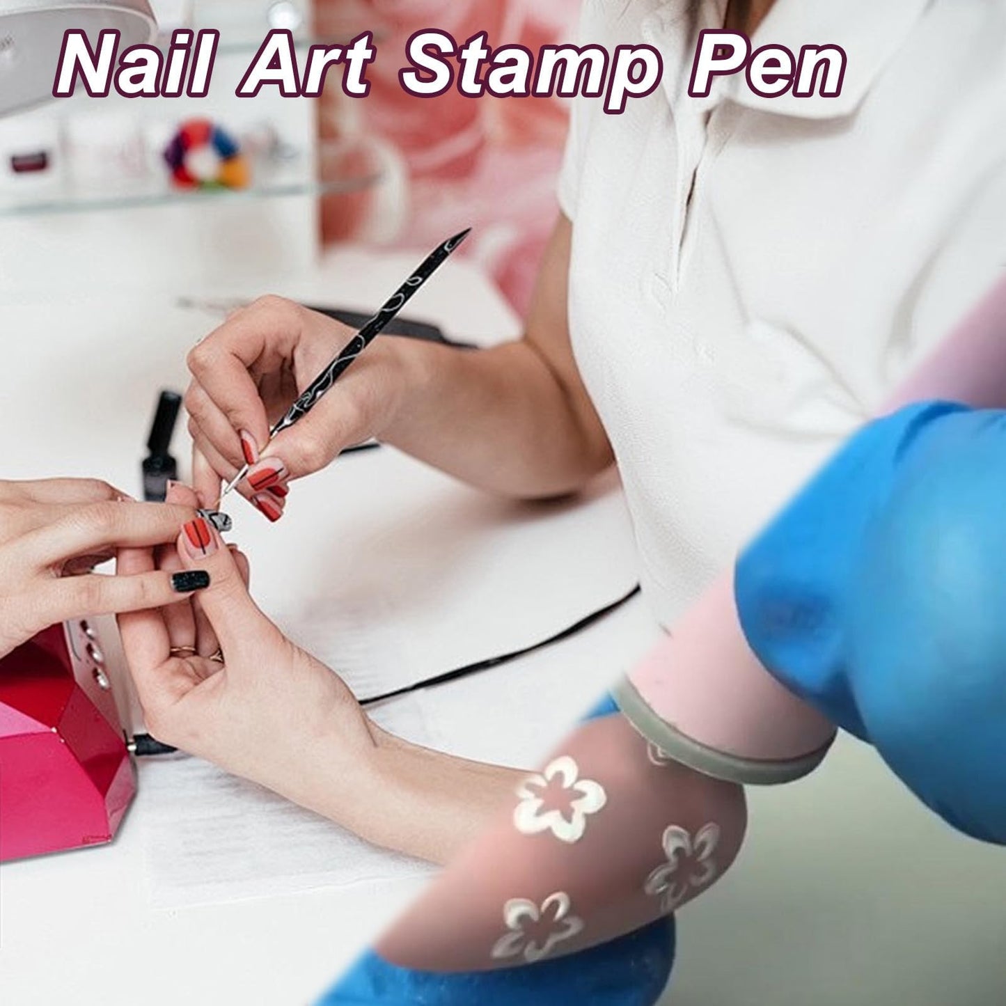15 Pcs Nail Art Stamp Pen Set - Includes Nail Art Stamp Pens with Flower Designs