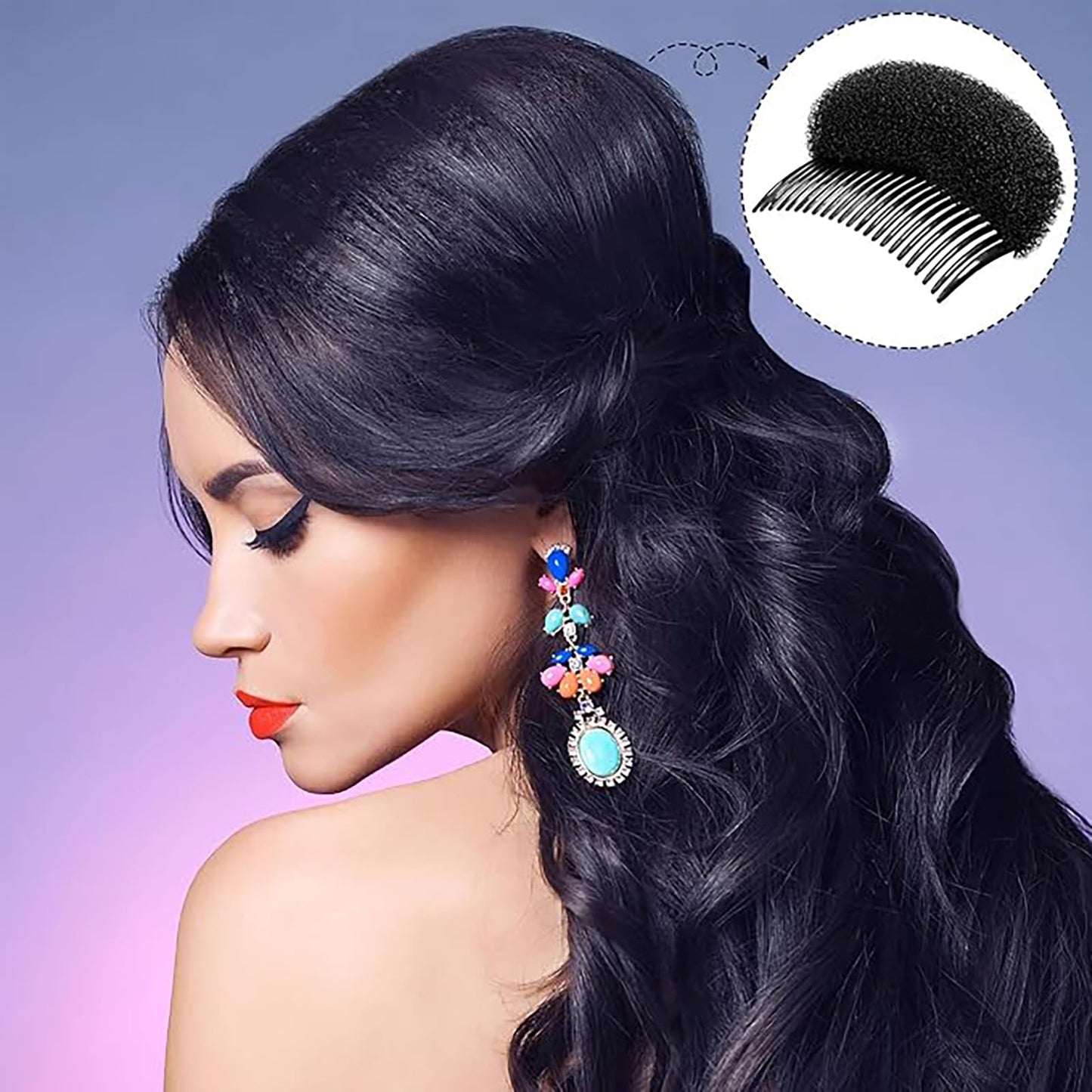 10 Pieces Hair Volumizing Accessories Set - Braiding Tool, Hair Bump Base, and Volume Haircomb for Women Lady Costume(Black, Brown)