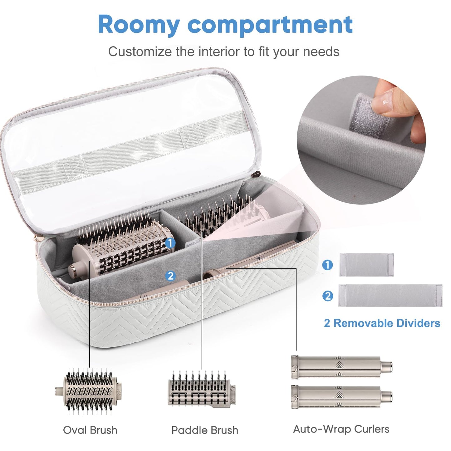 ELCUPA Hair Tools Travel Case with Black Hair Dryer Bag, Hair Tools Travel Carrying Case for Shark FlexStyle/SmoothStyle - Hair Air Wrap Dryer Case Flat Curling Iron Travel Organizer