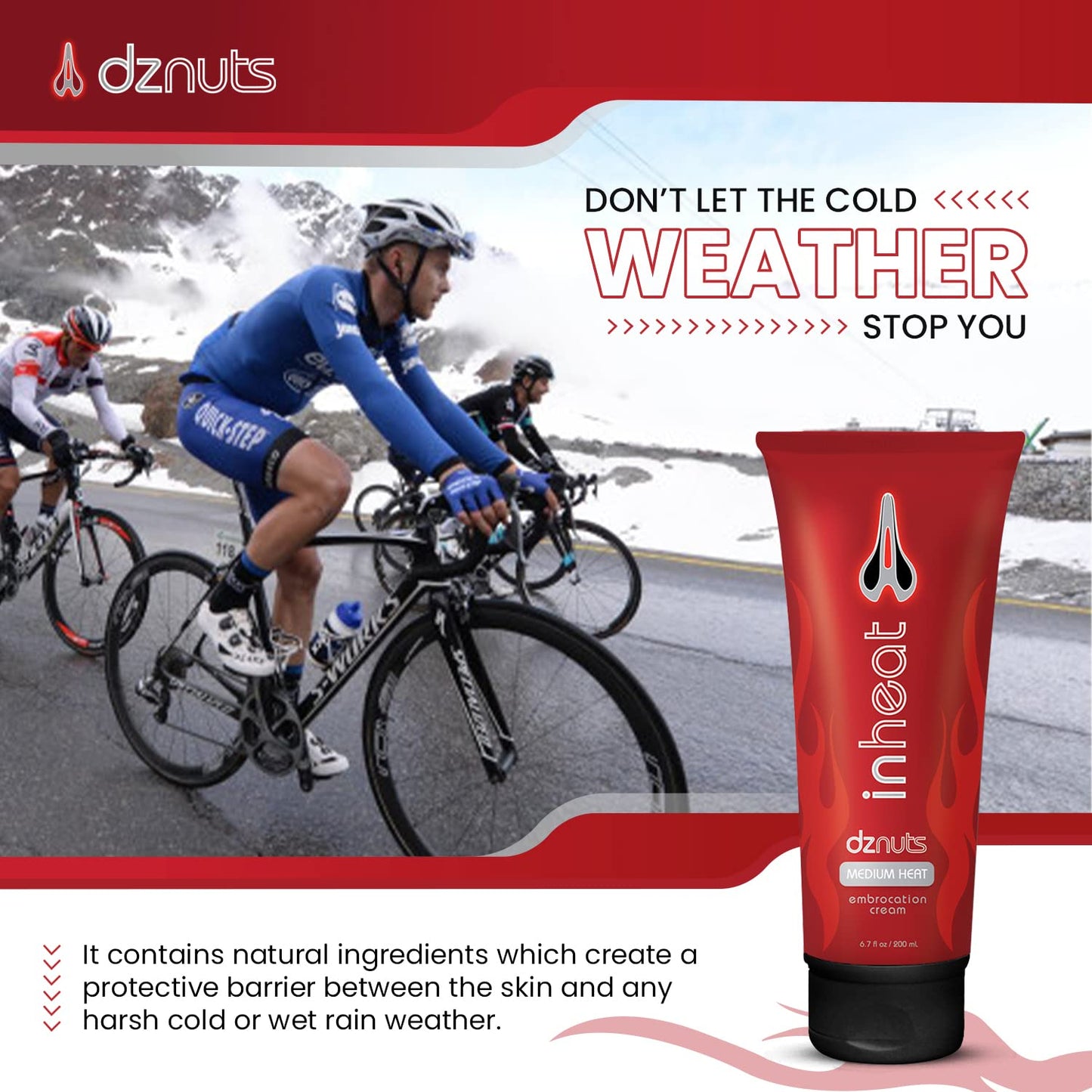 dznuts, Women’s Bliss Chamois Cream with InHeat Embrocation Cream for Cold Weather (Medium Heat)