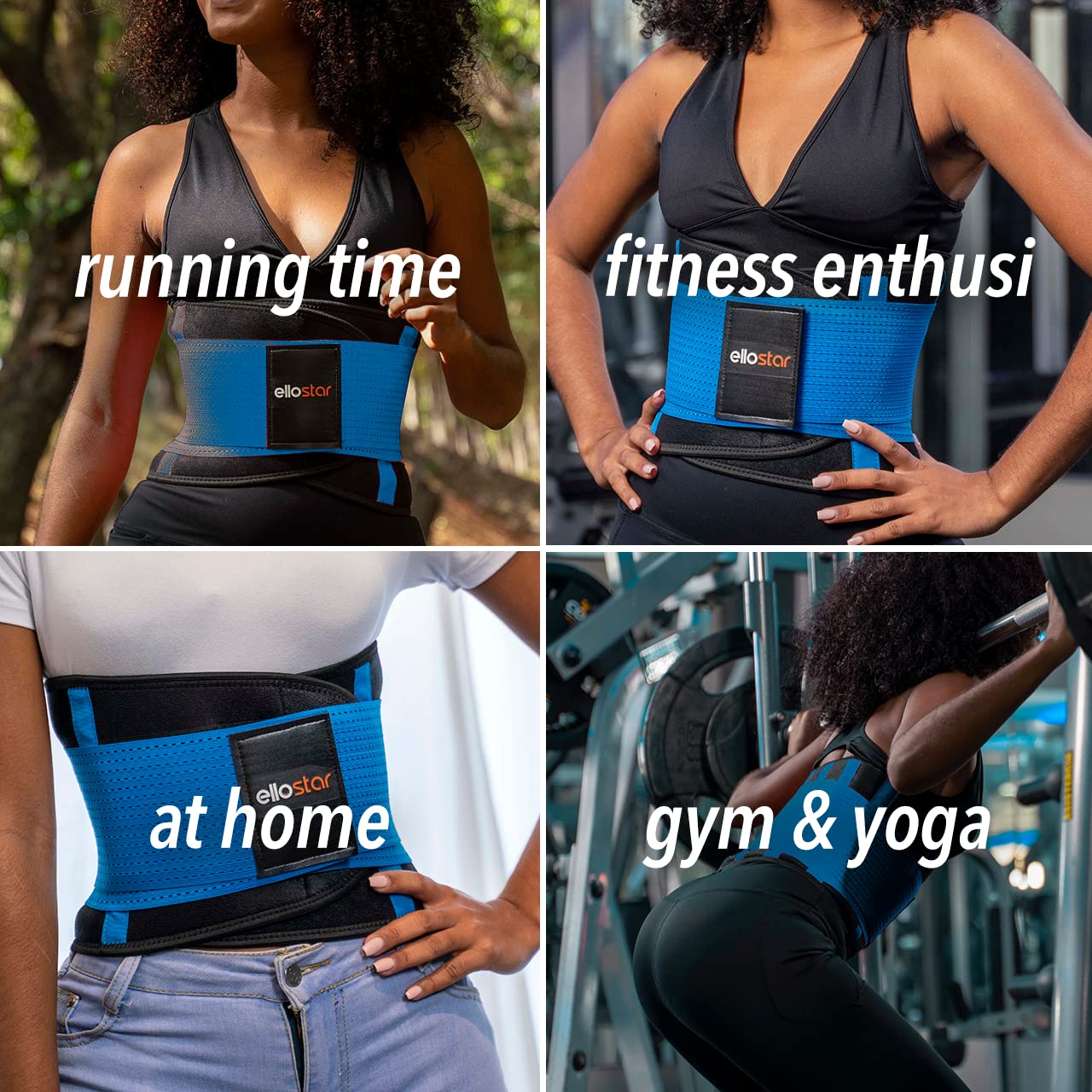 ellostar Women's Waist Trainer: Sweat Band for Belly Fat, Tummy Control, Back Support, Workout Shapewear, Weight Loss Aid X-Large, Blue