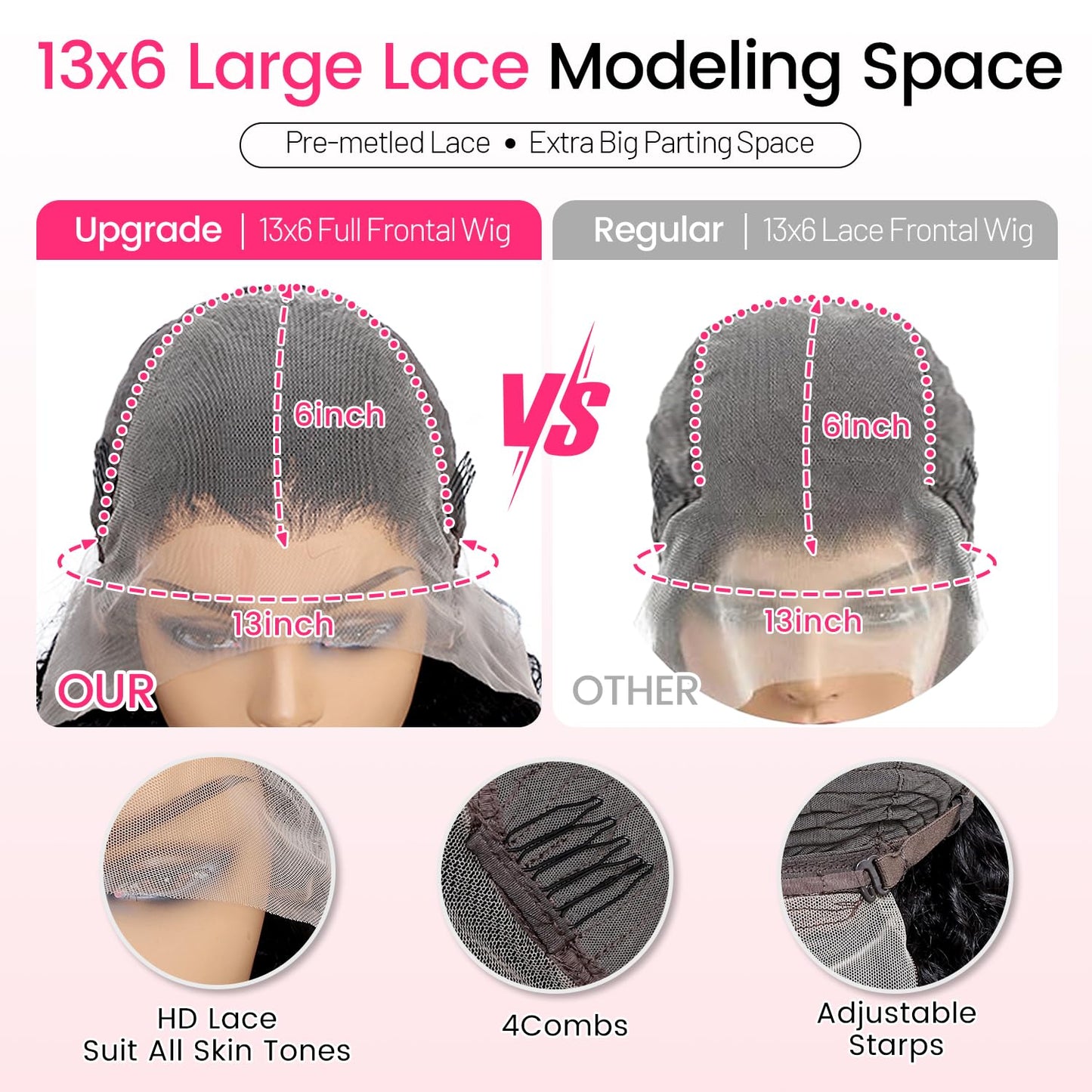 EQ DUOUPA 28 Inch Deep Wave Lace Front Wigs Human Hair Pre Plucked 13x6 HD Transparent Lace Frontal Wigs Human Hair 180 Density Curly Wigs for Women