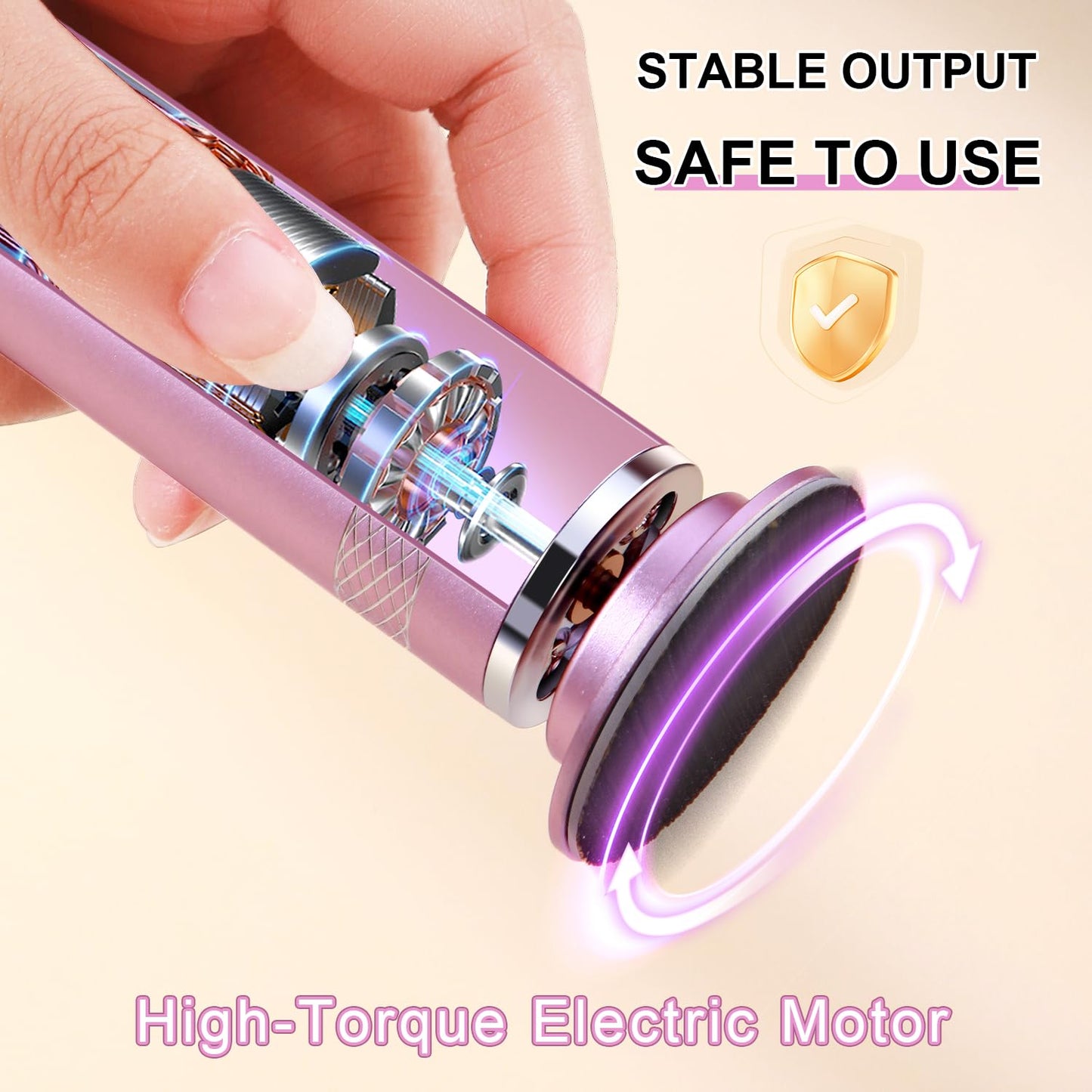 Electric Foot Callus Remover, Upgrade Electric Foot File, Adjustable Speed Foot File with 60 Pcs Sandpaper Discs, Electric Foot File Callus Remover for Cracked, or Tough Skin and Calluses, Pink