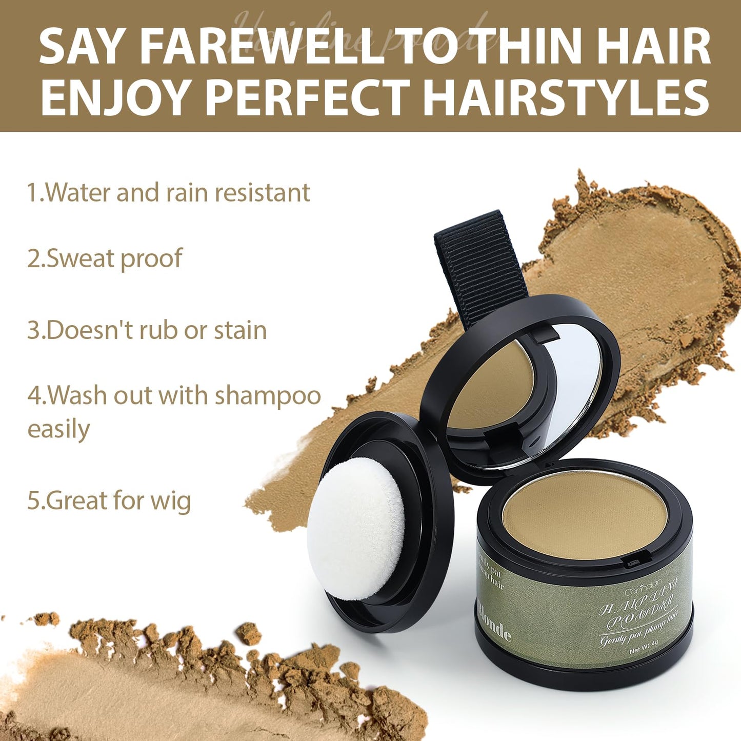 2 Pack Hairline Powder for Women and Men, Used to Root Touch Up Hair Color, Thinning and Gray Hair Coverage and Bald Spots Coverage, Blonde