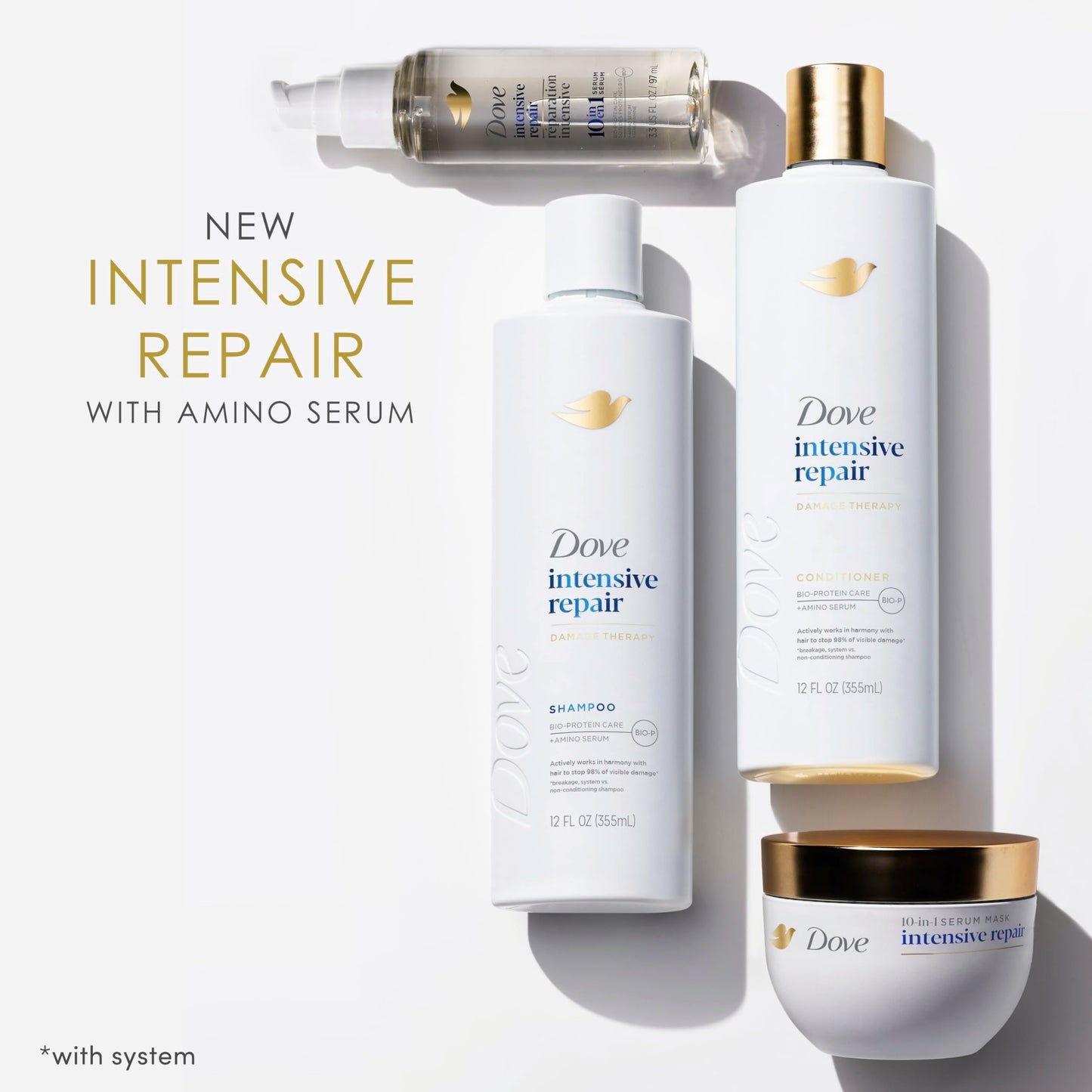 Dove Intensive Repair Amino Serum for Damaged Hair with Bio-Protein Care Technology 3.3 oz