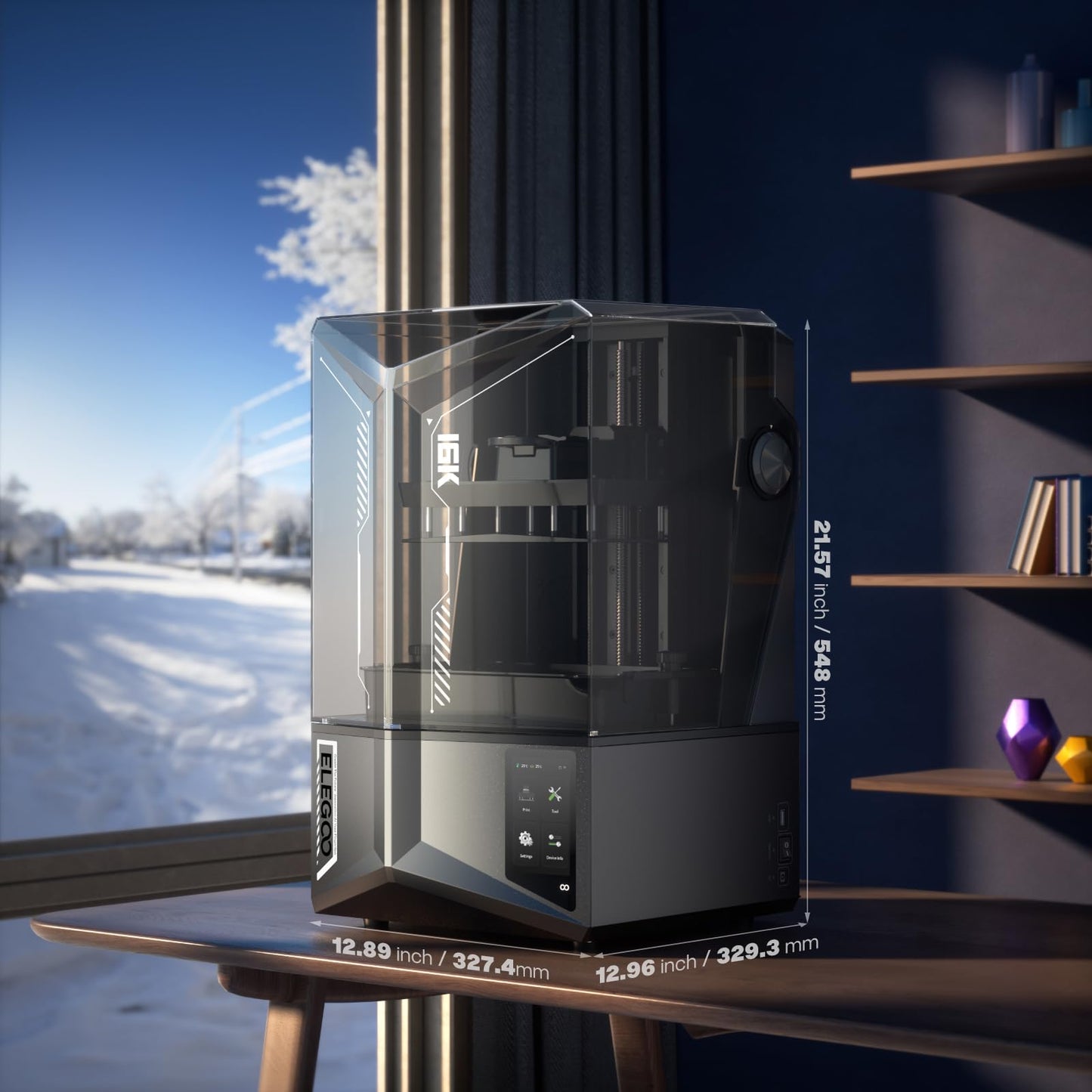 ELEGOO Saturn 4 Ultra 16K Resin 3D Printer with 10" 16K Mono LCD and Flip-up Lid, Smart Tank Heating at 30 ｰC, 150mm/h High Speed Printing, Large Printing Size of 8.33x4.66x8.66 Inches