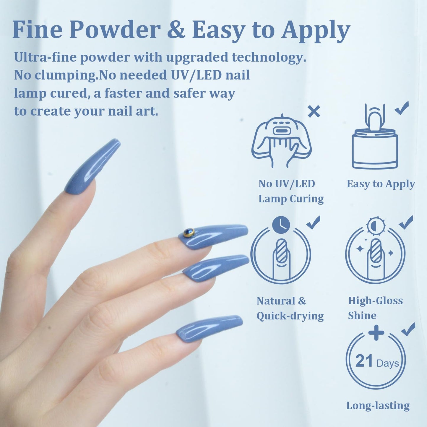 EODCI Dipping Powder - Dark Grey, Nail Dip Powder 1 Oz, Professional Salon DIY French Manicure, No Lamp Needed