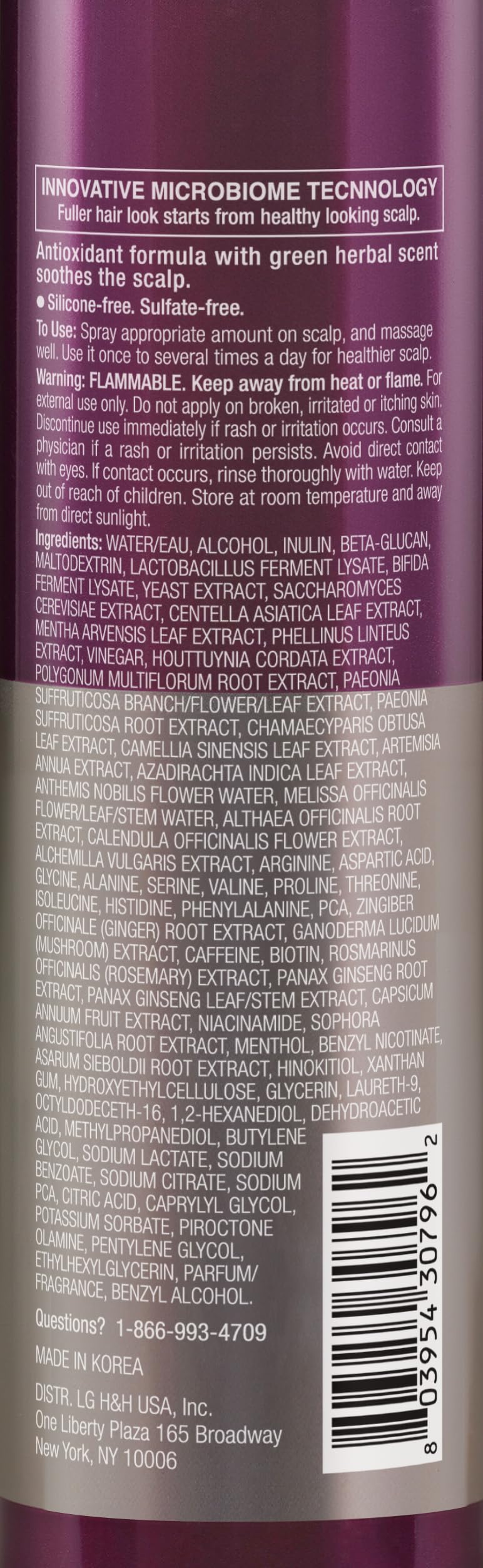 Dr. Groot Scalp Relief Tonic, Korean Hair Care with Chamomile, Niacinamide, Menthol, Rosemary Oil, Moisturizing Biotin Spray, Antioxidant Formula, for Dry Scalp, Kbeauty Scalp Revitalizing Solution