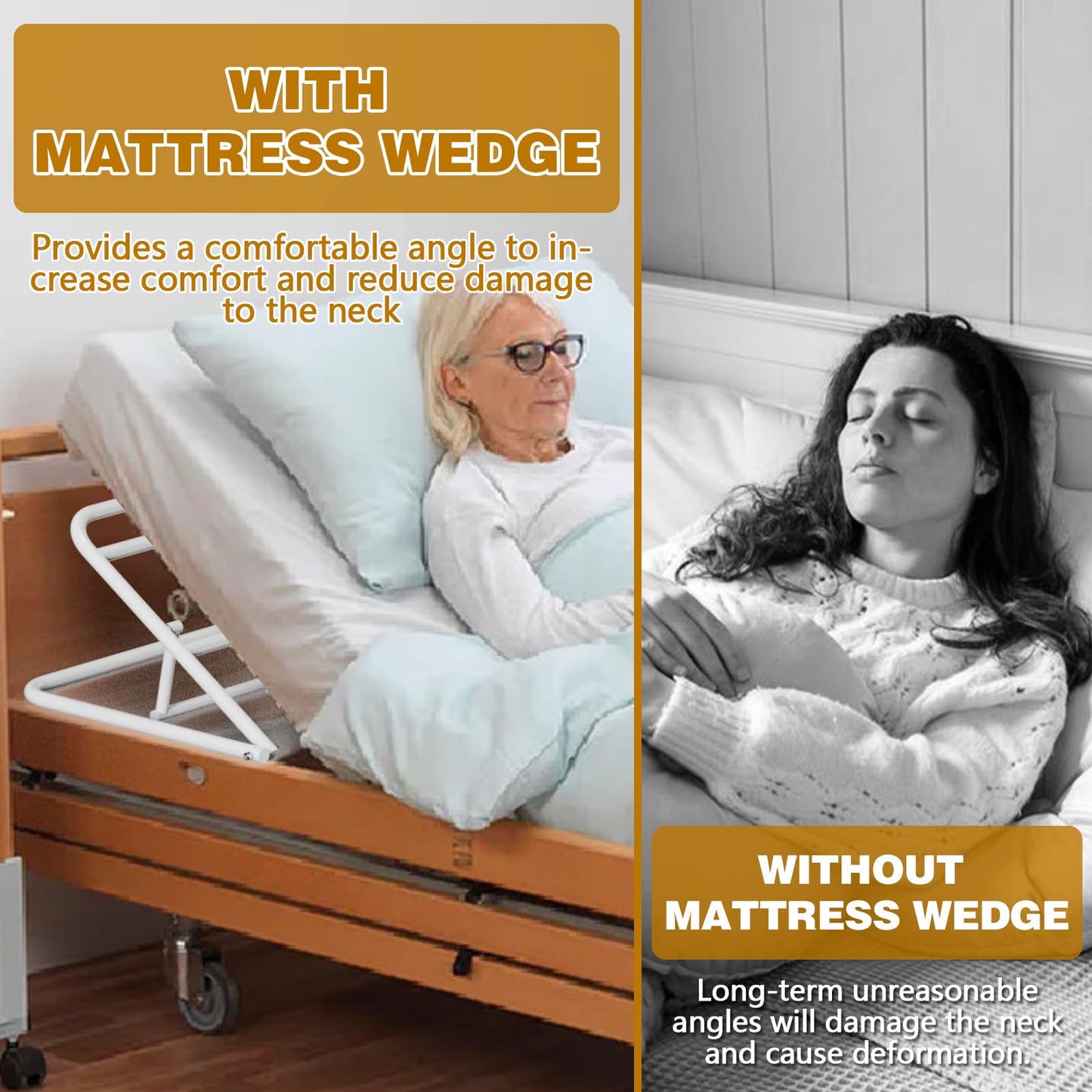 2 Pack Under Mattress Wedge, Metal Mattress Elevator With 4 Height Adjustable Design For Customized Comfort 150LBS Weight Capacity Under Mattress Riser Upgrade Sleep And Relaxation Experience