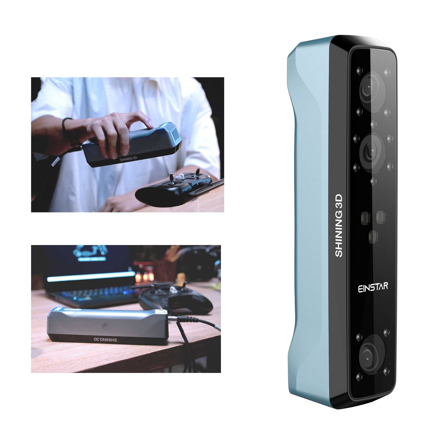 Einstar Handheld 3D Scanner Pro - High Quality and Realistic-3D Scanner for 3D Printing, Infrared VCSEL Light Scanning with RGB Color Camera 0.1 mm Resolution, Handheld 3D-Printer & Scanners Tools
