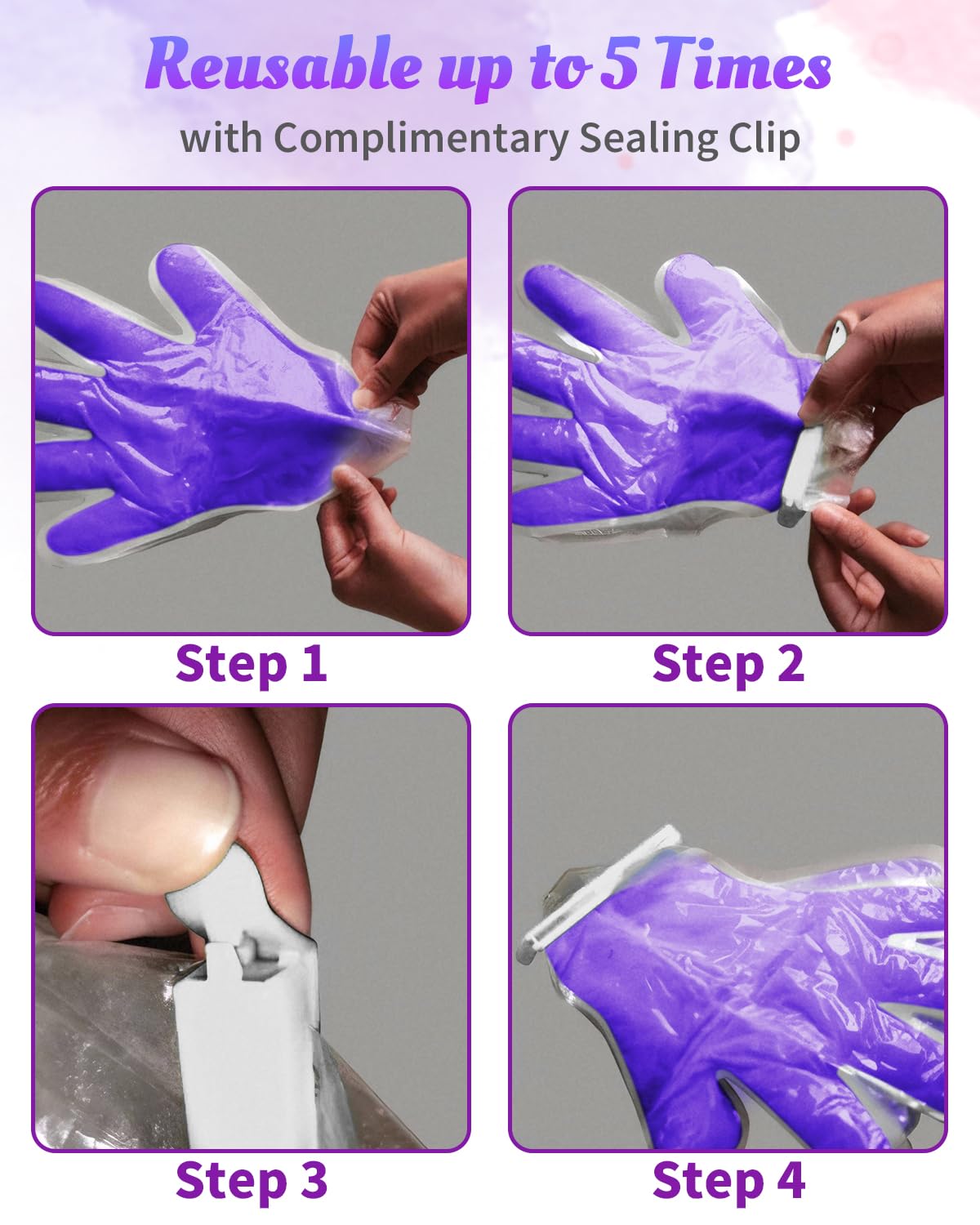 2-Pair Reusable Paraffin Wax Gloves for Hand Spa, Teglu Paraffin Wax Hand Mask for Moisturizing and Hydrating Dry Hand