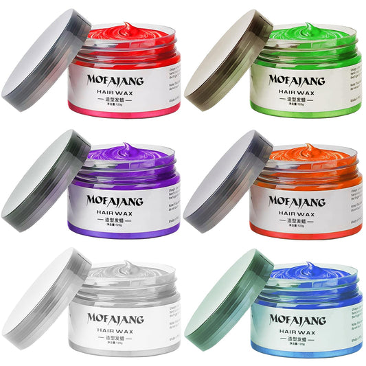 EFLY Temporary Hair Color Chalk For Kids, Hair Wax Color For 4 5 6 7 8 9 Year Old Girl Gifts, Birthday,Party, Cosplay DIY, Children's Day, Halloween, Christmas (6, Red Orange Purple Blue Green Gray)
