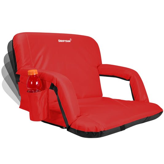 Driftsun Extra Wide Stadium Seats with Back Support - Deluxe Foldable Stadium Chairs for Bleachers - Folding Waterproof Sport Chair - Easy to Transport