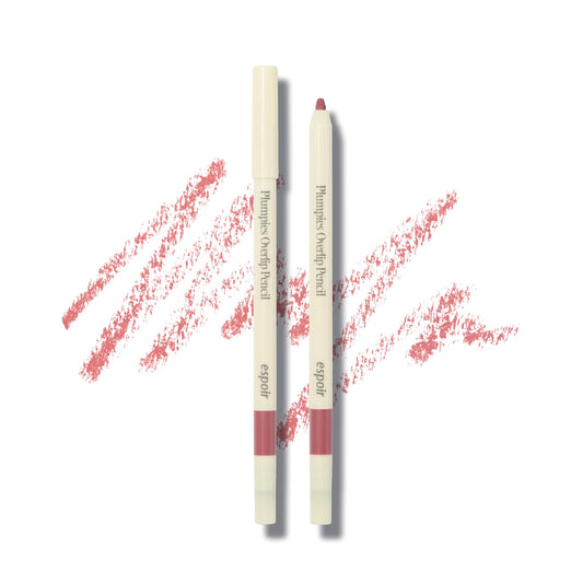 espoir Plumpies Lip Colloection OverLip Pencil #Rose Volume │Pencil Type Color Lip Liner with Plumping Effects │ Sharpener Included for Define Lip Lines │ Voluminous Lip Makeup with MLBB Color