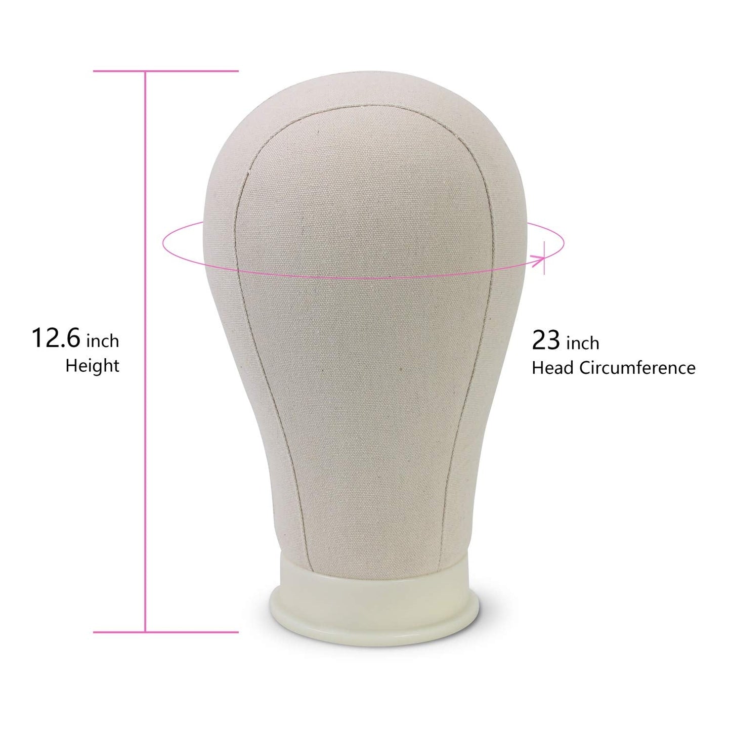 Eerya Wig Head Canvas Block Head 23 Inch Wig Head Stand for Making Wig Display Styling Poly Canvas Block Wig Head with Stand Mannequin Head with Mount Hole Manikin Head Wig Stand (23inch)
