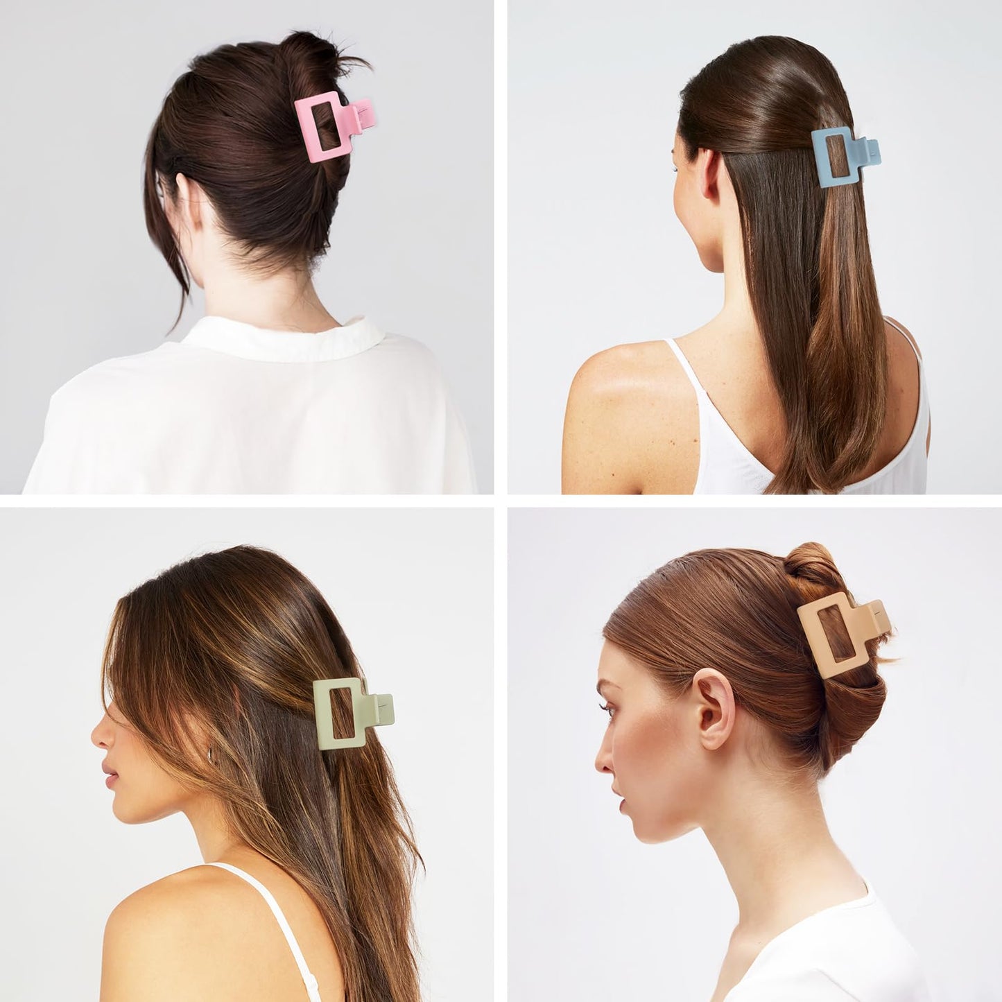 12 Pack Medium Small Hair Clips for Women, Claw Clips for Thick Thin Hair, Strong Hold Square Jaw Clips